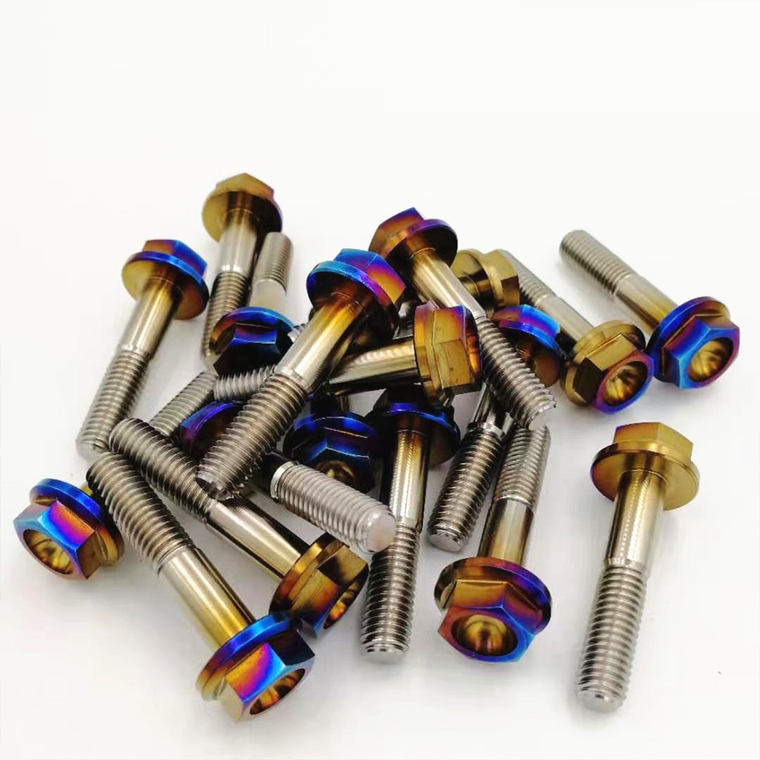 Grade 5 Titanium Hex Flange Bolts for Motorcycle Racing & Superbike Engine Upgrades