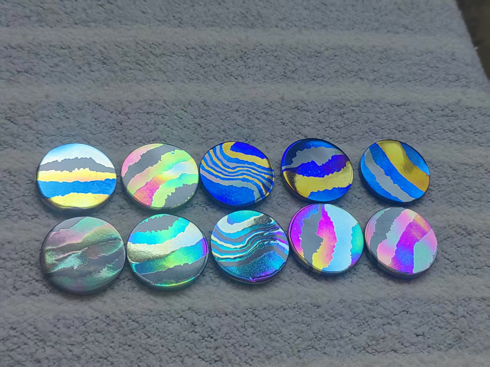 Premium Timascus Material Stock | Raw & Anodized Titanium Damascus Bars, Rods, Discs for EDC & Knife Making