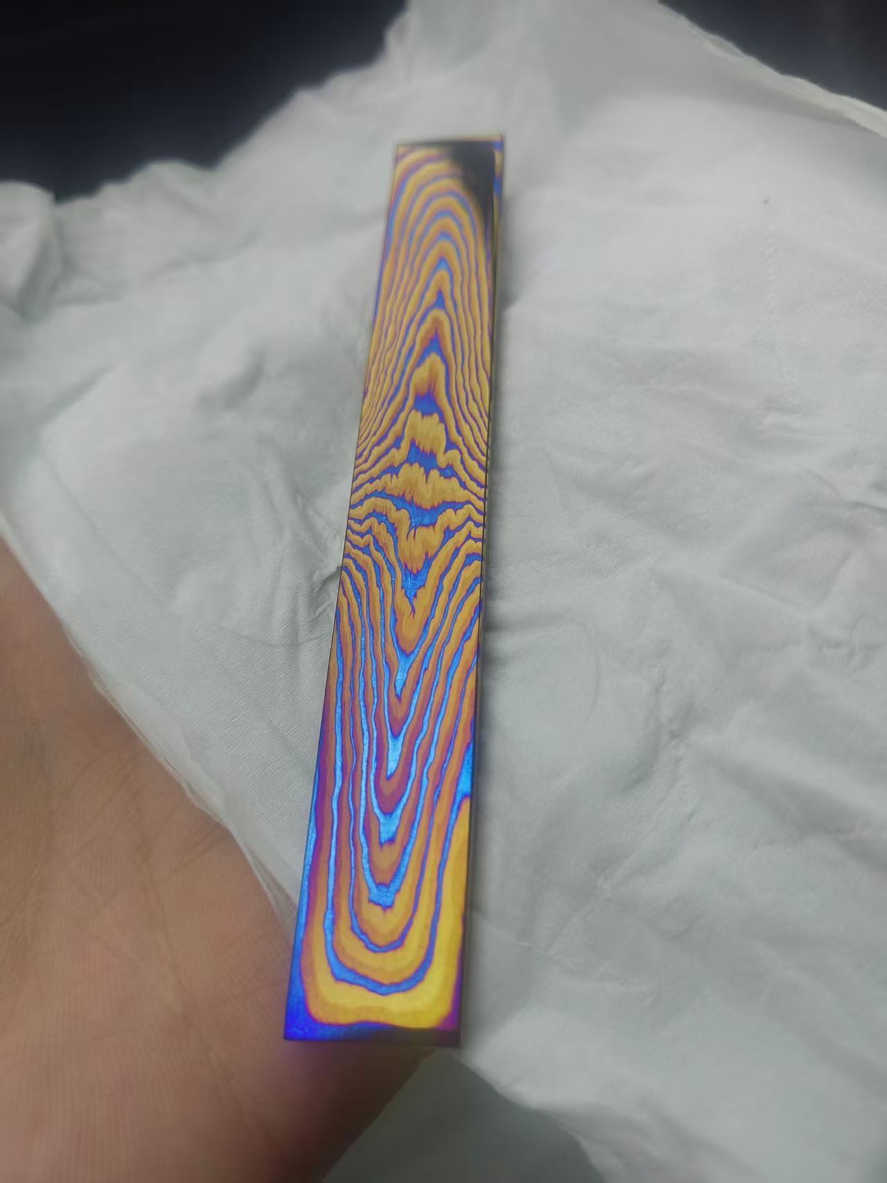 Premium Timascus Material Stock | Raw & Anodized Titanium Damascus Bars, Rods, Discs for EDC & Knife Making