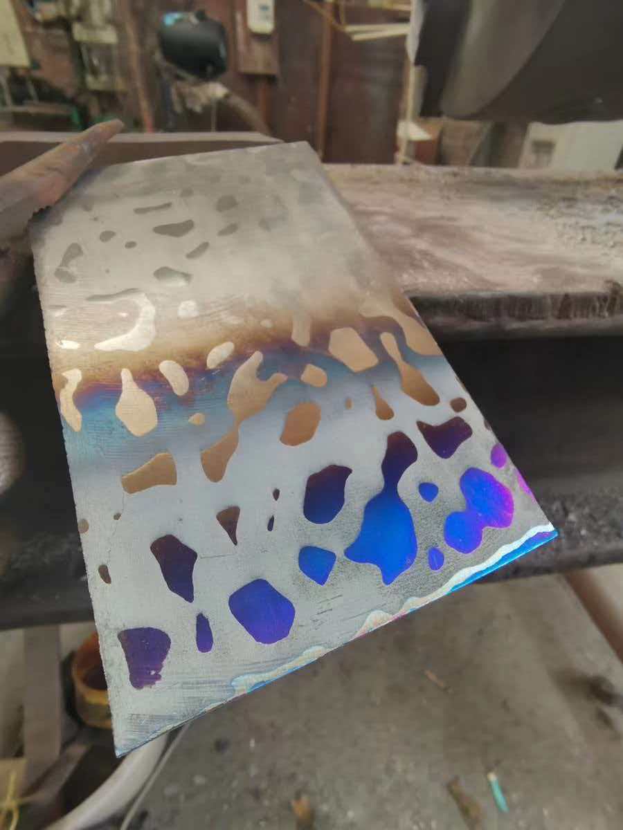 Exotic ZircuTi Titanium Damascus Bar Stock | Wave, Raindrop & Mosaic Pattern Blocks for Luxury CNC Machining
